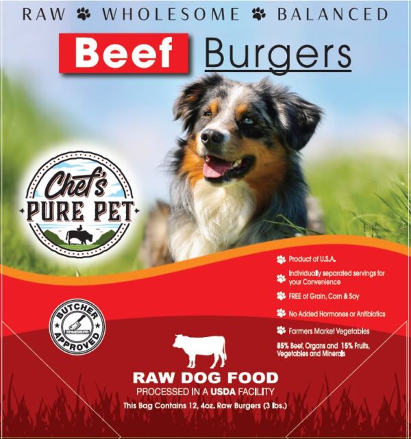 Beef Burgers Flat Bag Design